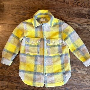 Zara Plaid Kids Shirt in Yellow and Gray 11-12